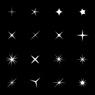 Vektör beyaz sparkles Icon set
