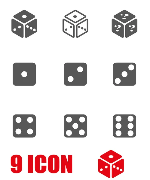 Vector grey dice icon set — Stock Vector