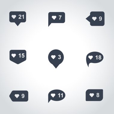 Counter simge seti gibi siyah vektör