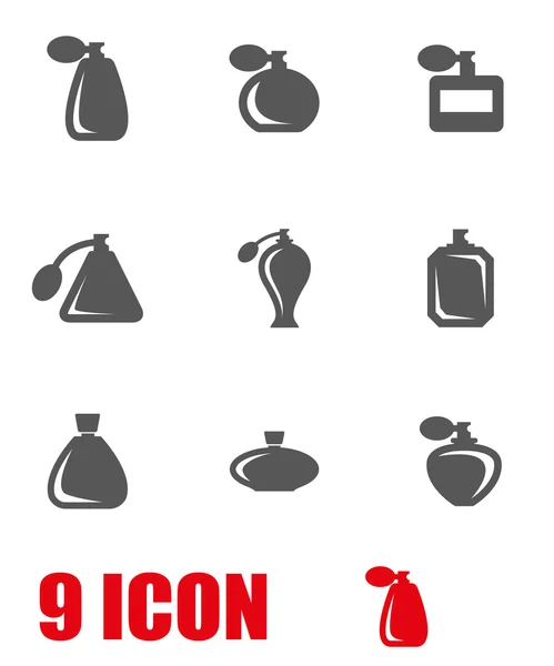 Vector grey perfume icon set — ストックベクタ