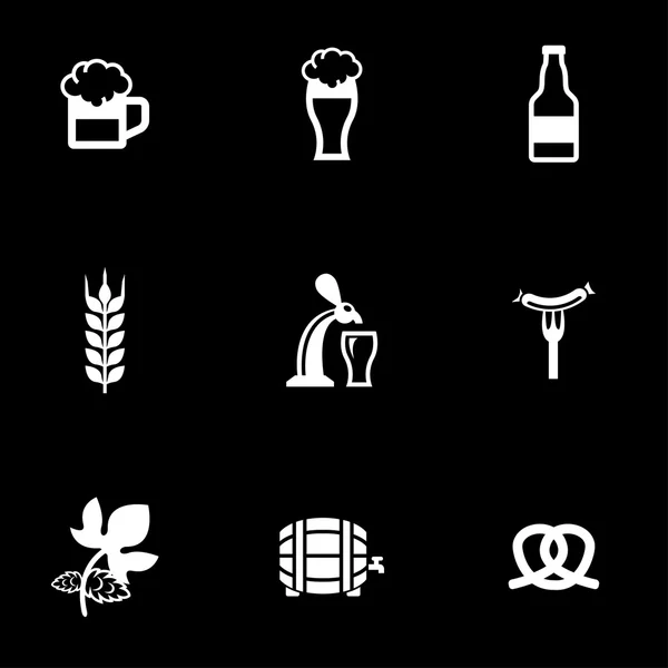 Vector white Oktoberfest icon set — Stock Vector