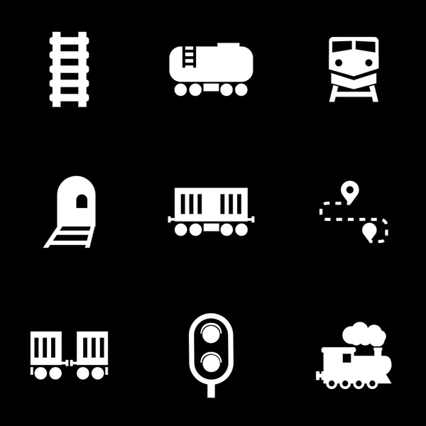 Vector white railroad icon set — Διανυσματικό Αρχείο
