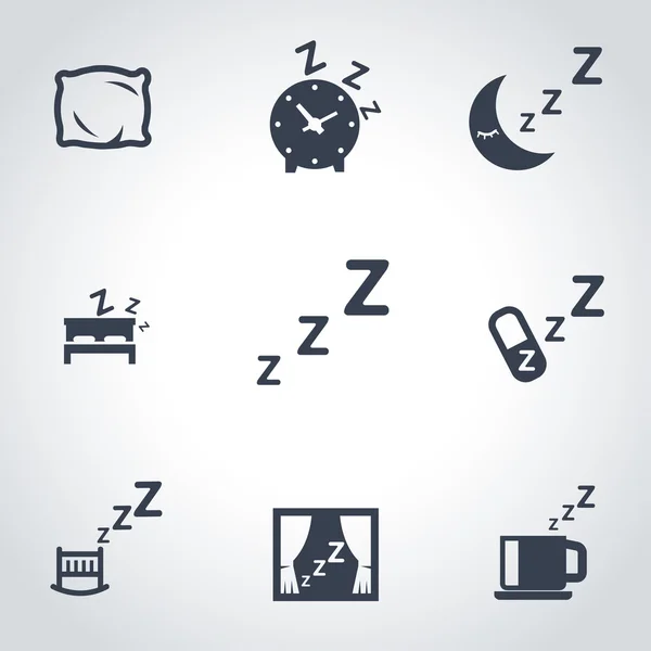 Vector black sleep icon set — Stock Vector