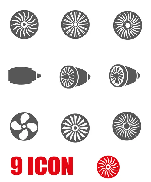 Conjunto de iconos de turbinas vectoriales grises — Vector de stock