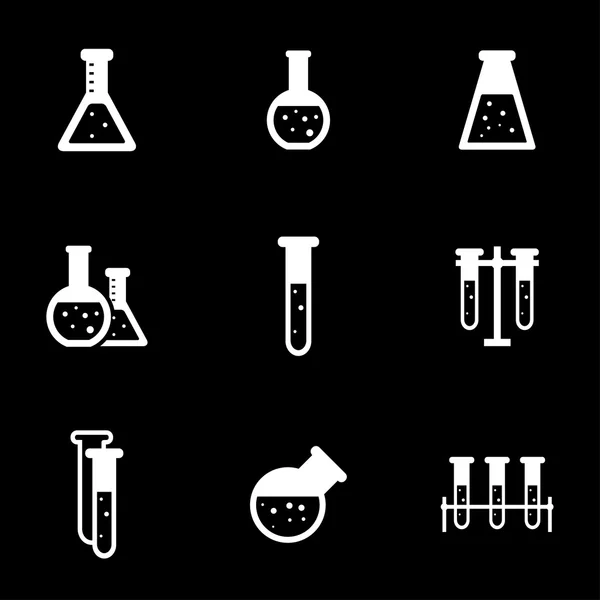 Vector white chemistry icon set — Stock Vector