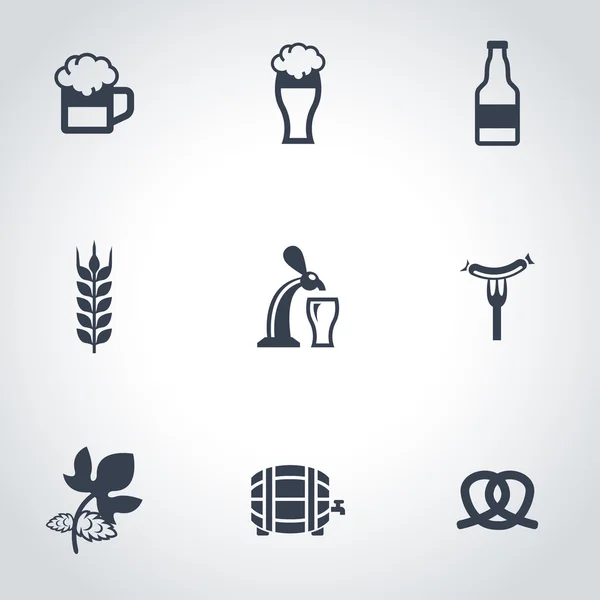 Vektör siyah Oktoberfest Icon set — Stok Vektör