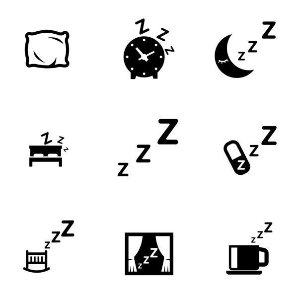 Vector black sleep icon set — Stock Vector