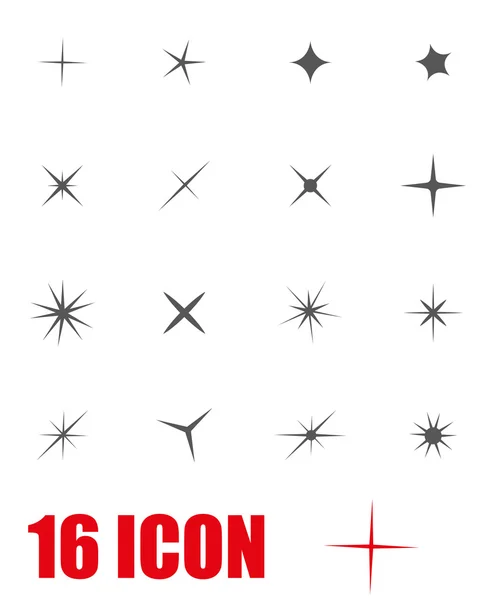 Vector grey sparkles icon set — Stockvector