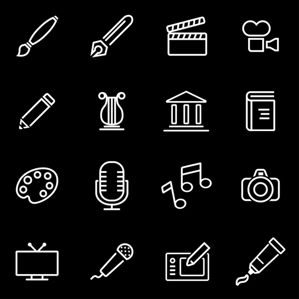 Set de iconos de arte de línea vectorial — Vector de stock