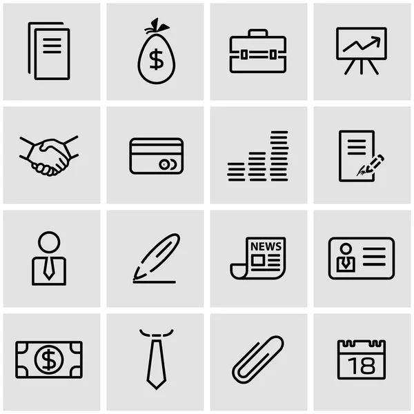 Vector line business icon set