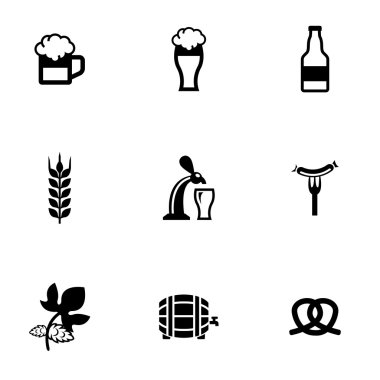 Vektör siyah Oktoberfest Icon set