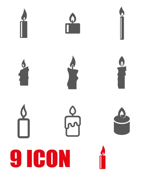 Vector grey candles icon set — Stock Vector