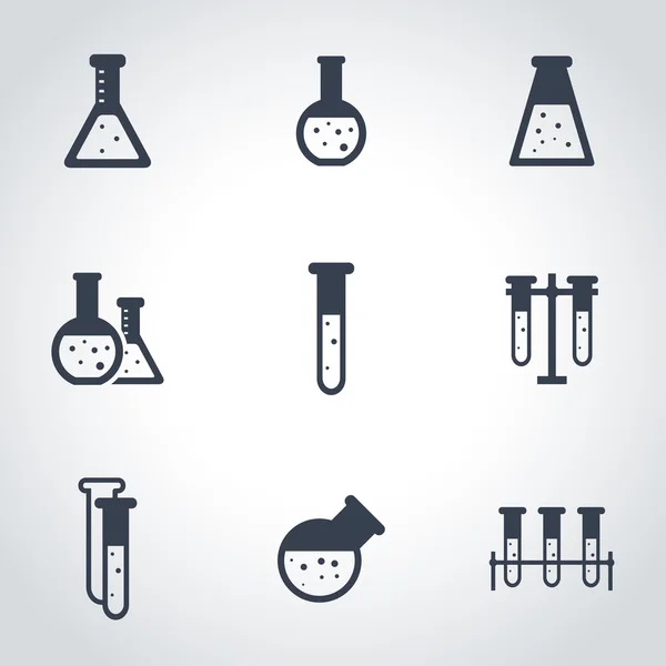 Vector black chemistry icon set — Stock Vector