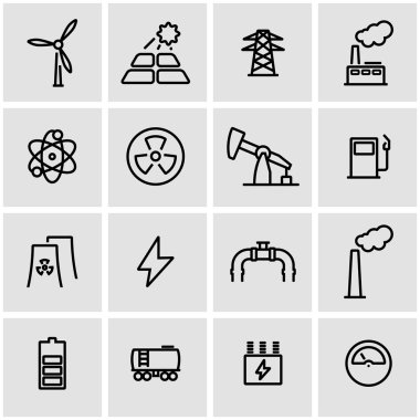 Vektör hat enerji bilimi Icon set