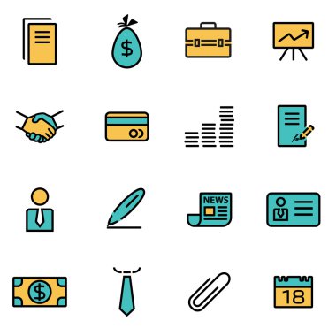 Trendy flat line icon pack for designers and developers. Vector line business icon set