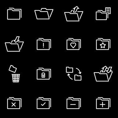 Vektör hat klasör Icon set