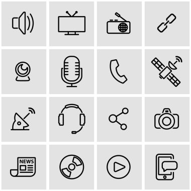 Vektör hat Medya Icon set