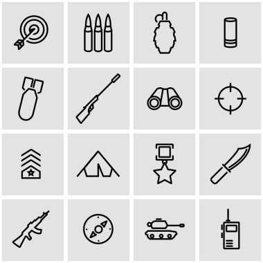 Vektör hat askeri Icon set