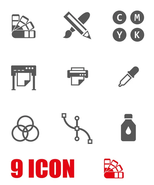 Vector white polygraphy icon set — Stockvector