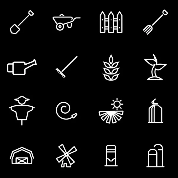 Set di icone per l'agricoltura su linea vettoriale — Vettoriale Stock
