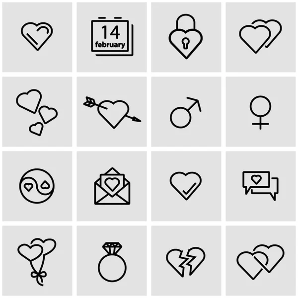 Conjunto de iconos de amor de línea vectorial — Archivo Imágenes Vectoriales