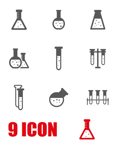 Vector grey chemistry icon set — Stock Vector