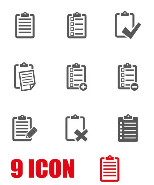 Vektor graue Checkliste Icon gesetzt — Stockvektor