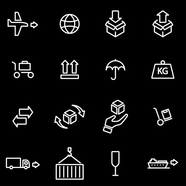 Conjunto de iconos logísticos de línea vectorial — Vector de stock