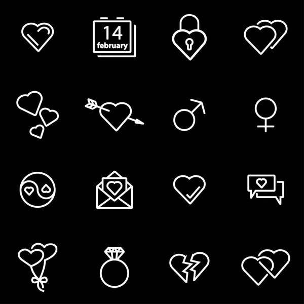 Conjunto de iconos de amor de línea vectorial — Archivo Imágenes Vectoriales