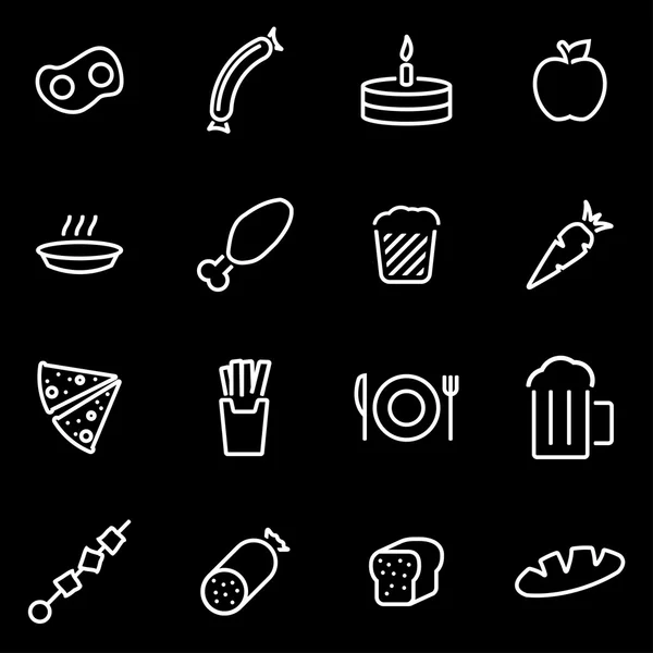 Vector line food icon set — Stock Vector