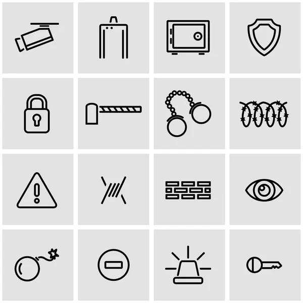 Conjunto de iconos de seguridad de línea vectorial — Archivo Imágenes Vectoriales