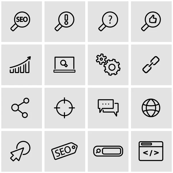 Vektor Linie SEO Icon Set — Stockvektor