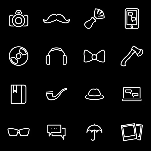 Conjunto de iconos hipster de línea vectorial — Archivo Imágenes Vectoriales