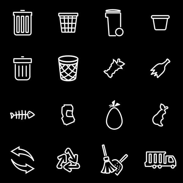 Vector line garbage icon set — Stock Vector