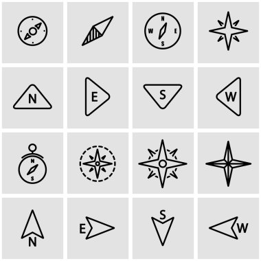 Vektör hat pusula Icon set