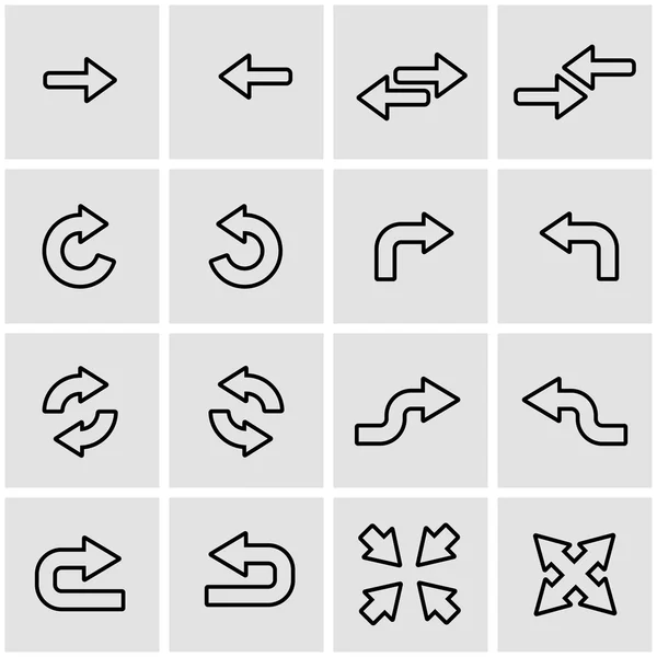 Vector line arrows icon set — Stock Vector