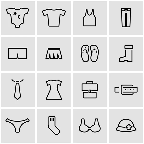 Línea vectorial conjunto de iconos de ropa — Archivo Imágenes Vectoriales
