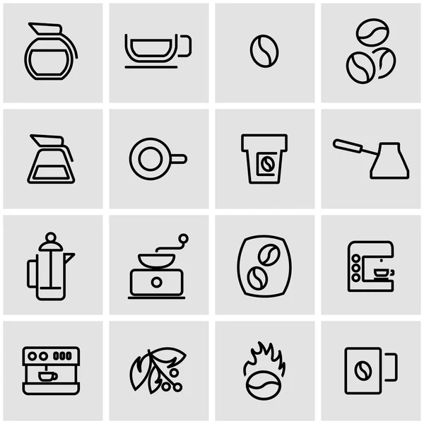 Set de iconos de café de línea vectorial — Archivo Imágenes Vectoriales