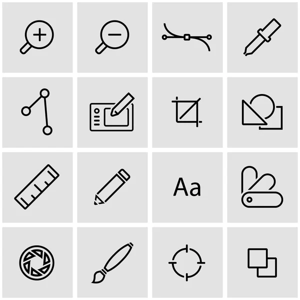 Serie di icone di grafica della linea vettoriale — Vettoriale Stock
