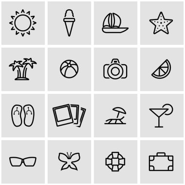 Vektör hat yaz Icon set