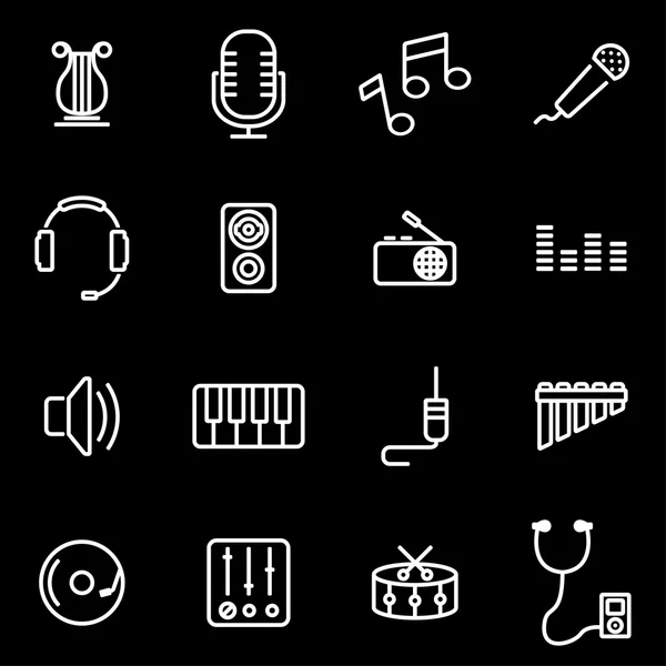 Conjunto de iconos de música de línea vectorial — Vector de stock