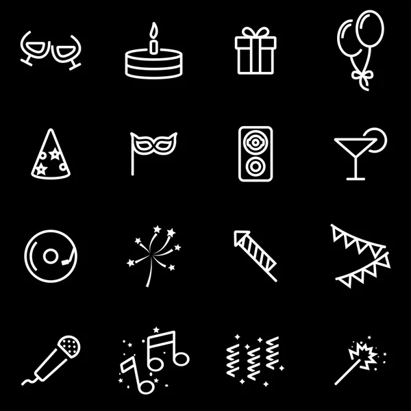 Vector line party icon set — Stock Vector