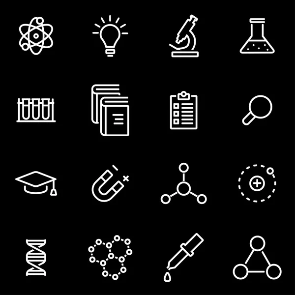 Vector line science icon set — Stock Vector