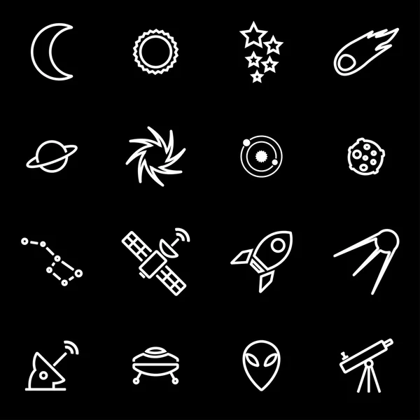 Vector line space icon set — Stock Vector