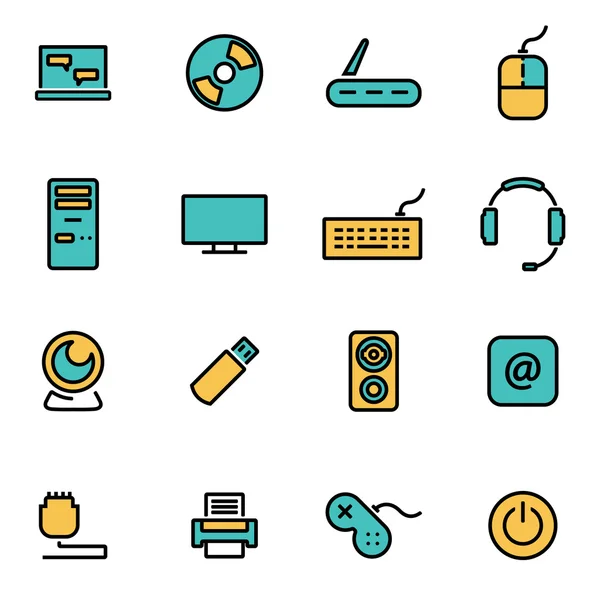 Trendy flat line icon pack for designer and developers. Набор иконок векторной линии — стоковый вектор