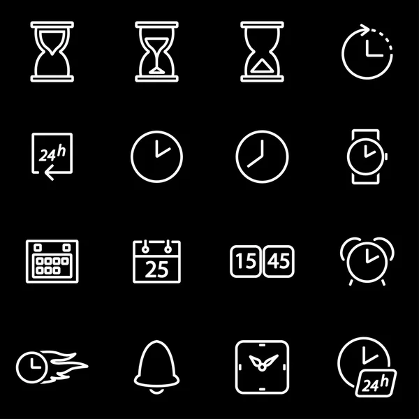 Conjunto de icono de tiempo de línea vectorial — Archivo Imágenes Vectoriales