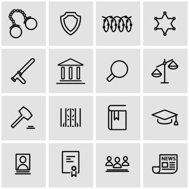 Vektör hat adalet Icon set
