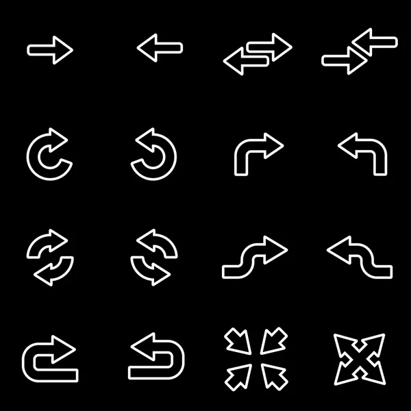 Vector línea flechas icono conjunto — Archivo Imágenes Vectoriales