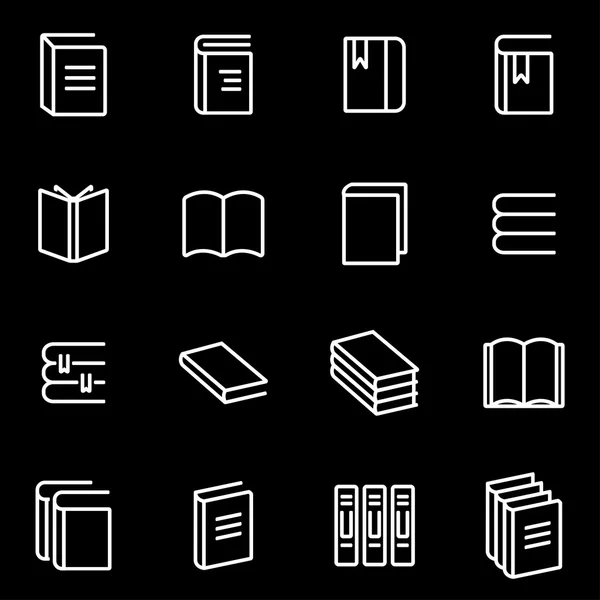 Juego de iconos de libro de línea vectorial — Vector de stock