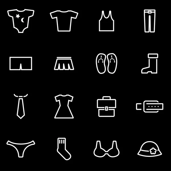 Línea vectorial conjunto de iconos de ropa — Archivo Imágenes Vectoriales